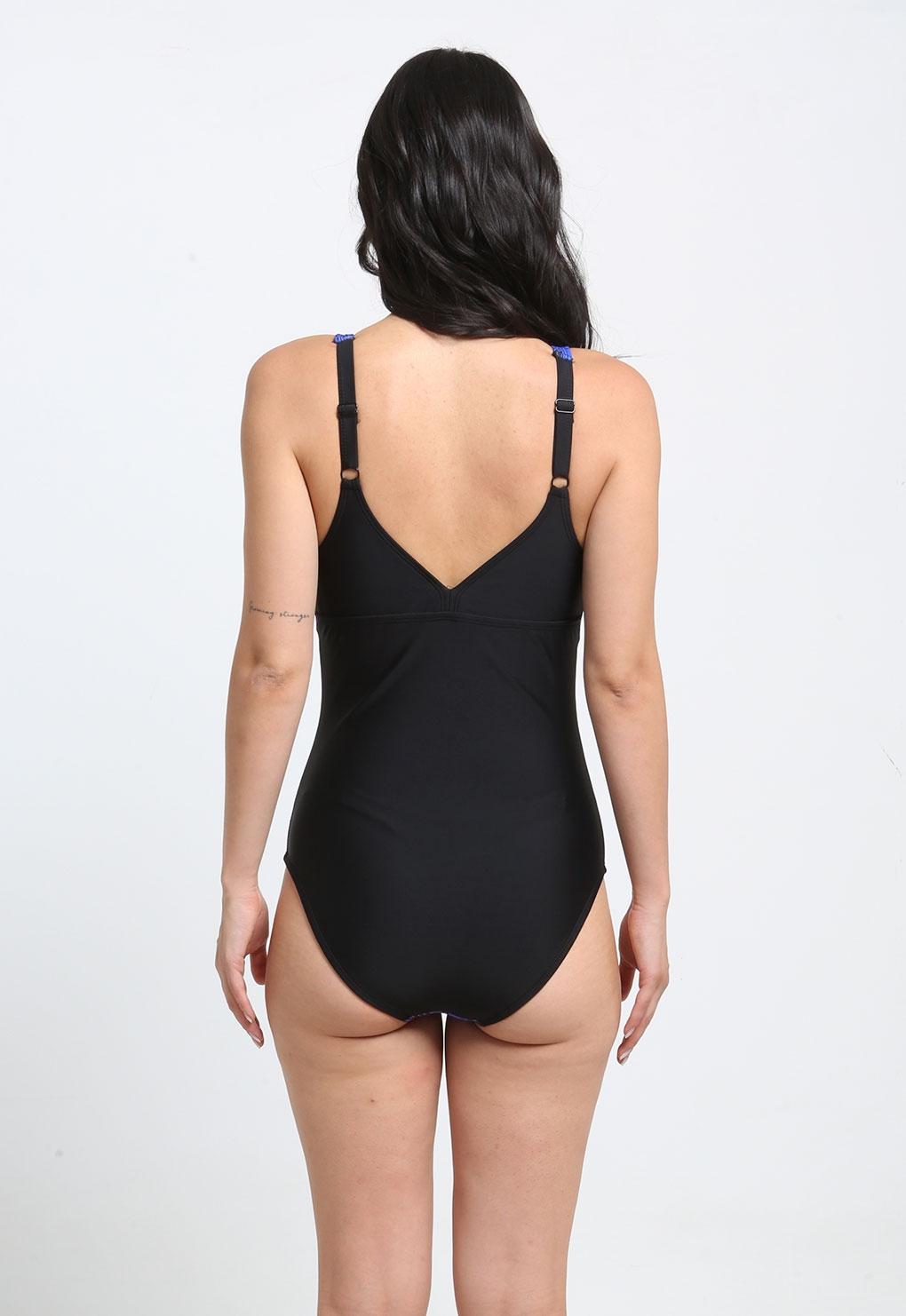 TRAJE DE BAÑO MUJER SAMIA DEPORTIVO MORADO AJUSTE PERFECTO CORTE ESPALDA EN V - 3