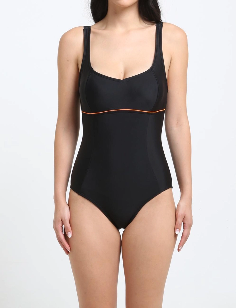 TRAJE DE BAÑO MUJER SAMIA DEPORTIVO CORTE BUSTO NARANJO CON PROTECCIÓN UV INTEGRADA - 3