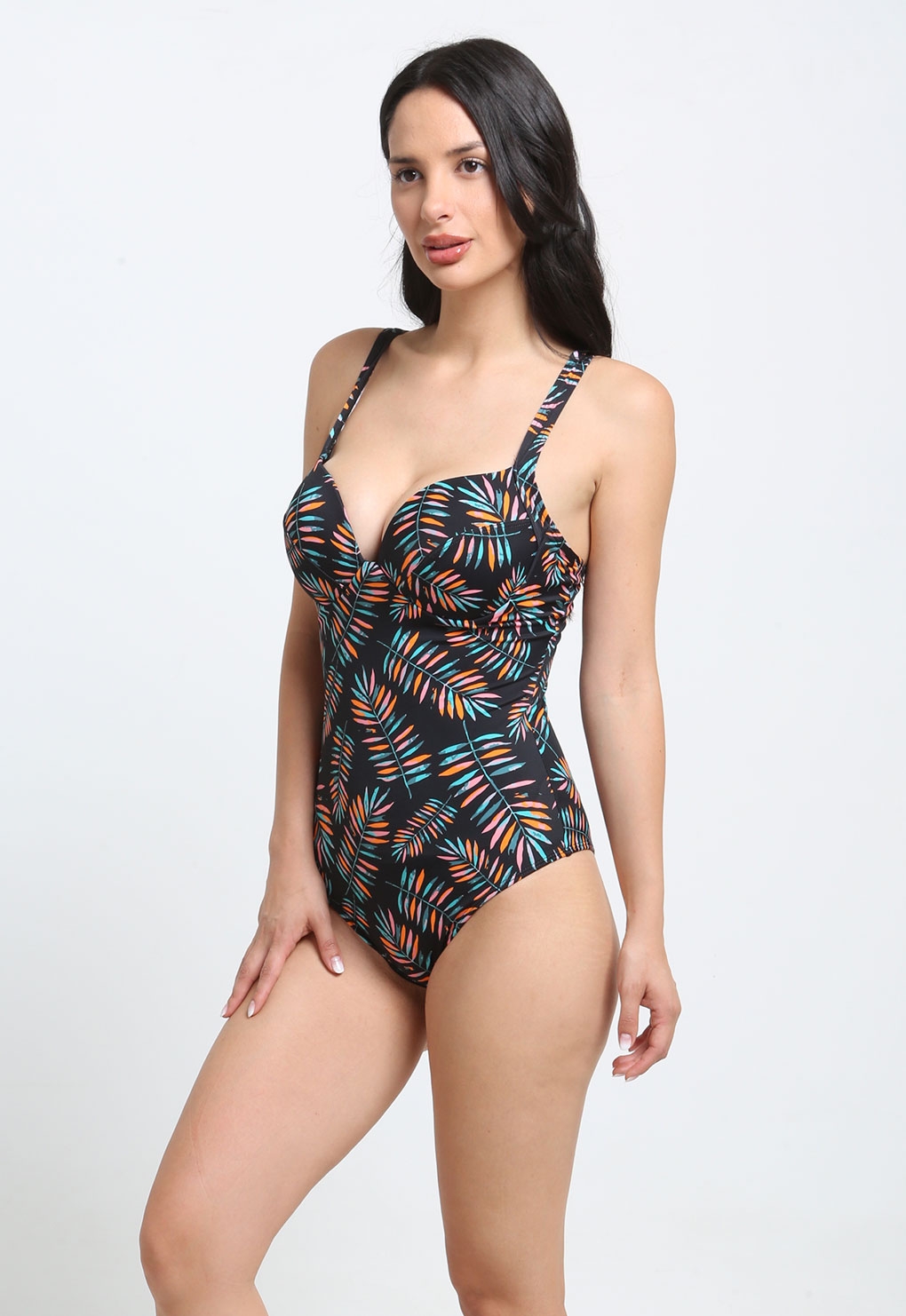 TRAJE DE BAÑO MUJER SAMIA DE UNA PIEZA ESTAMPADO NARANJA - 4