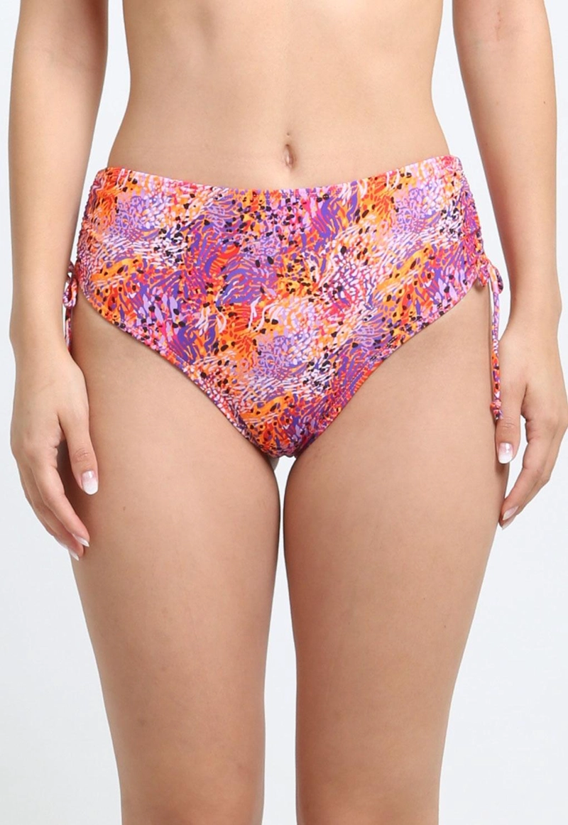 BIKINI MUJER SAMIA CALZÓN CADERA AJUSTABLE ESTAMPADO NARANJA - 1