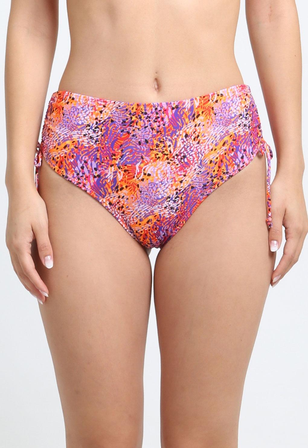 BIKINI MUJER SAMIA CALZÓN CADERA AJUSTABLE ESTAMPADO NARANJA - 1