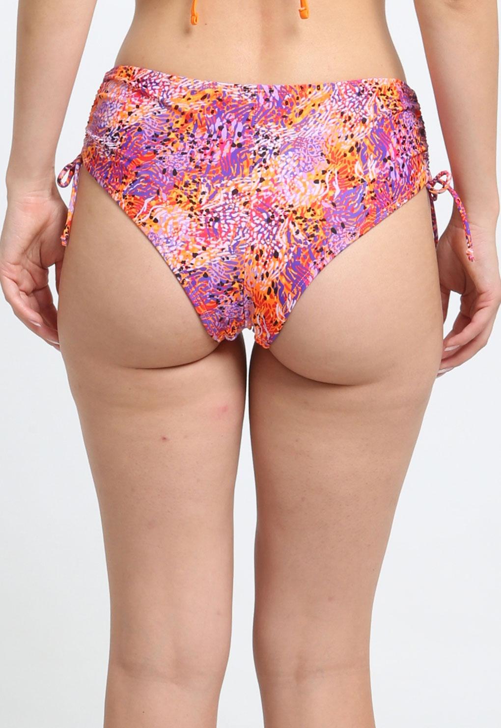 BIKINI MUJER SAMIA CALZÓN CADERA AJUSTABLE ESTAMPADO NARANJA - 2
