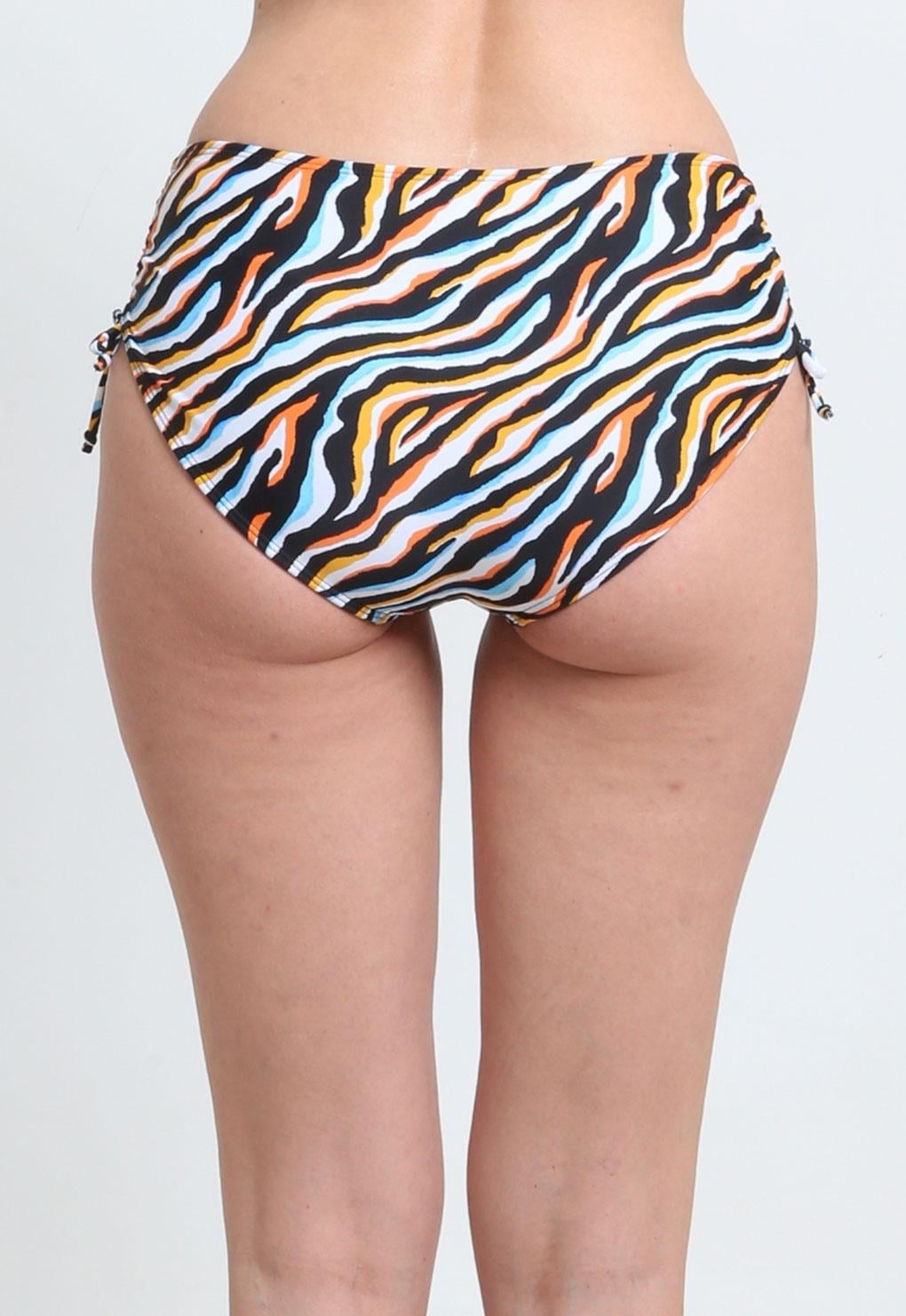 BIKINI MUJER SAMIA CALZÓN AJUSTABLE CADERAS ESTAMPADO NARANJA - 2