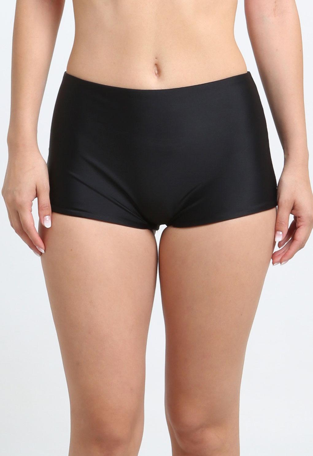 TRAJE DE BAÑO MUJER SAMIA HOT PANT TIRO ALTO NEGRO - 1
