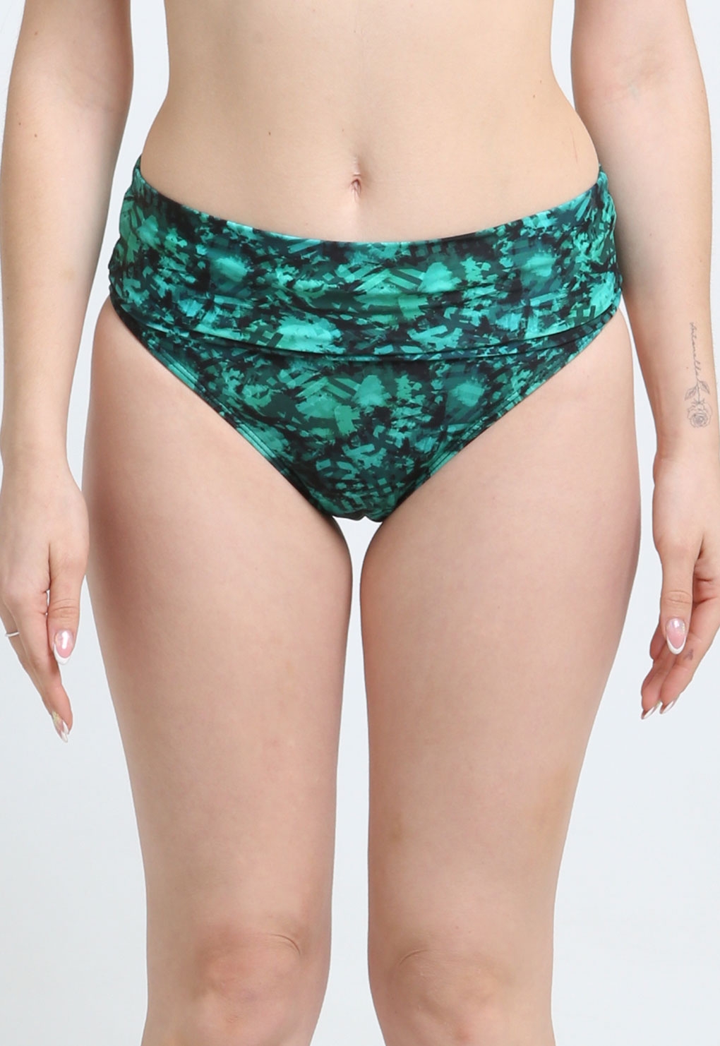 BIKINI CALZÓN PIN UP DOBLE USO ESTAMPADO VERDE - 1