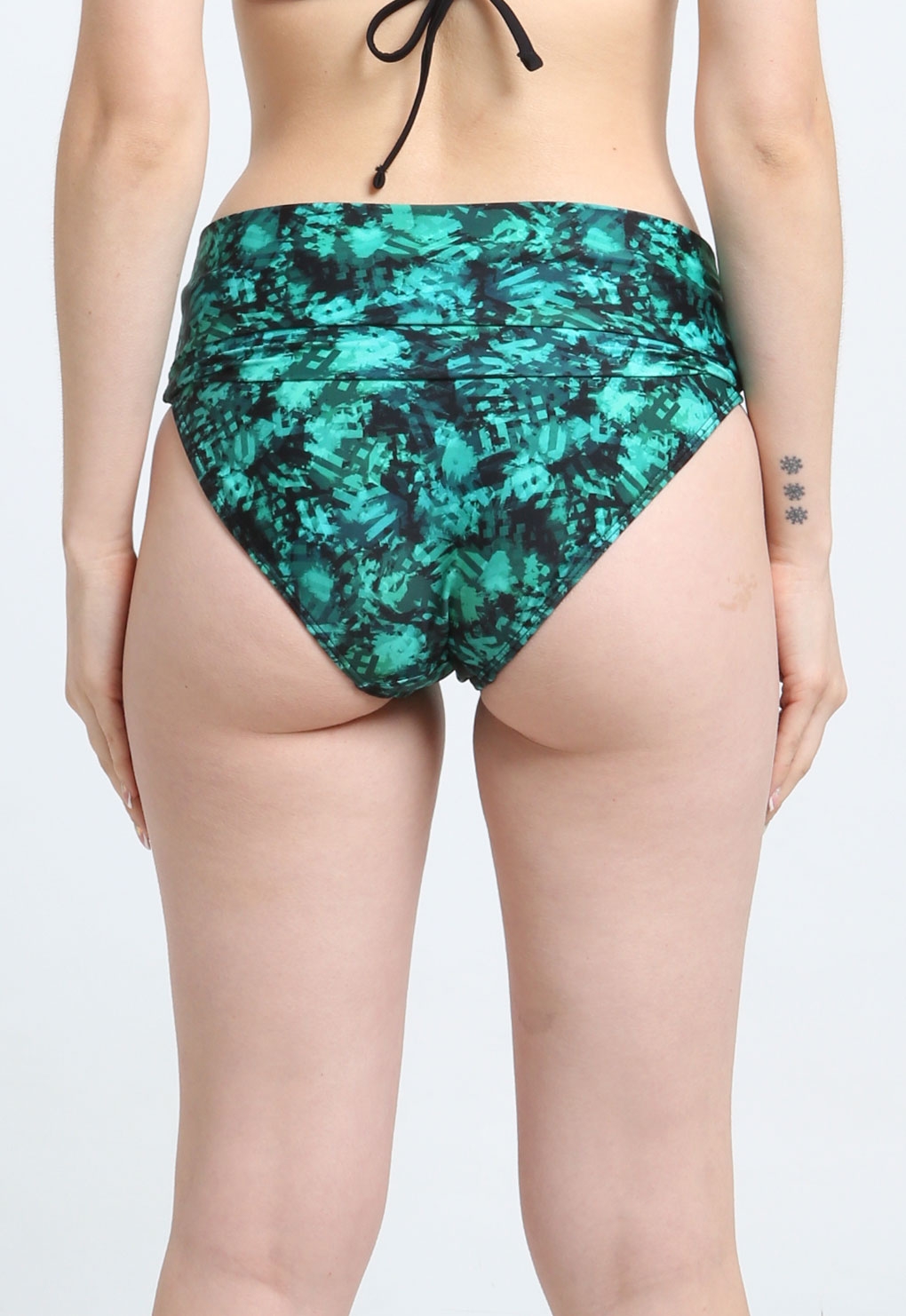 BIKINI CALZÓN PIN UP DOBLE USO ESTAMPADO VERDE - 2