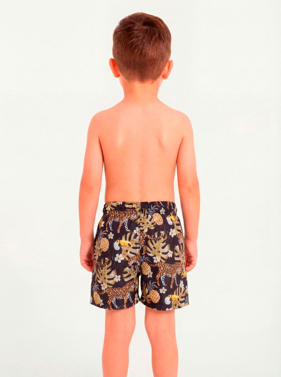 TRAJE DE BAÑO NIÑO SAMIA NEGRO ESTAMPADO SHORT - 2