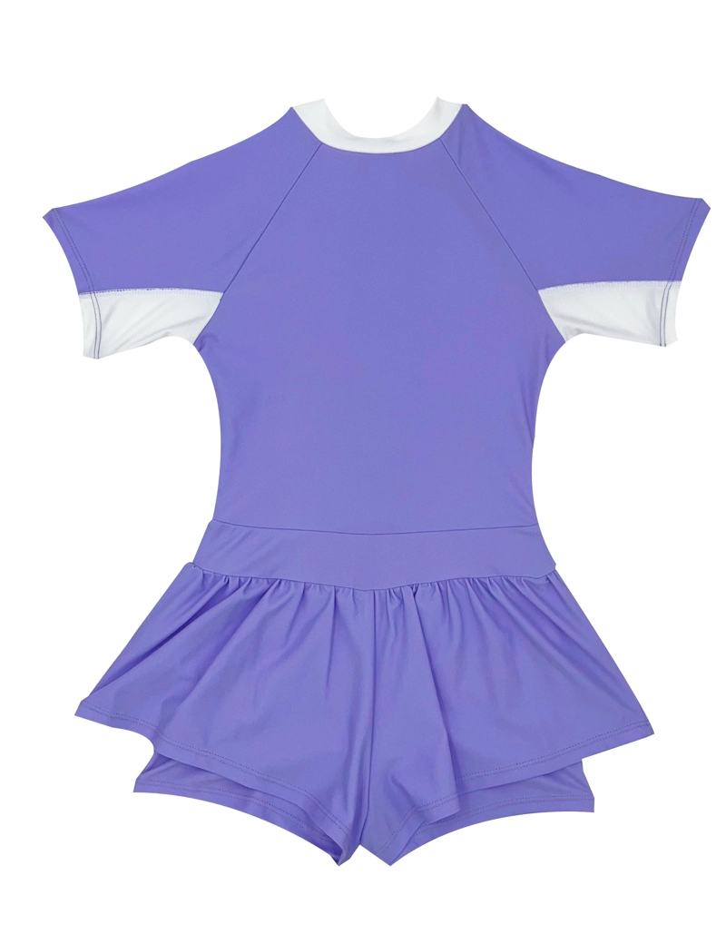 TRAJE BAÑO LICRA NIÑA SAMIA MORADO CON FALDA PROTECCIÓN UV - 3