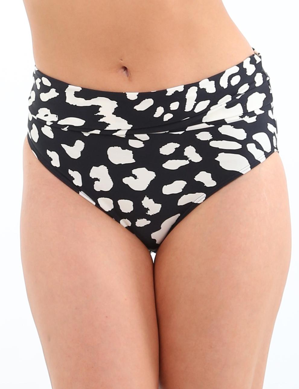 BIKINI LICRA MUJER SAMIA NEGRO CALZÓN PIN UP DOBLE USO ESTAMPADO - 2