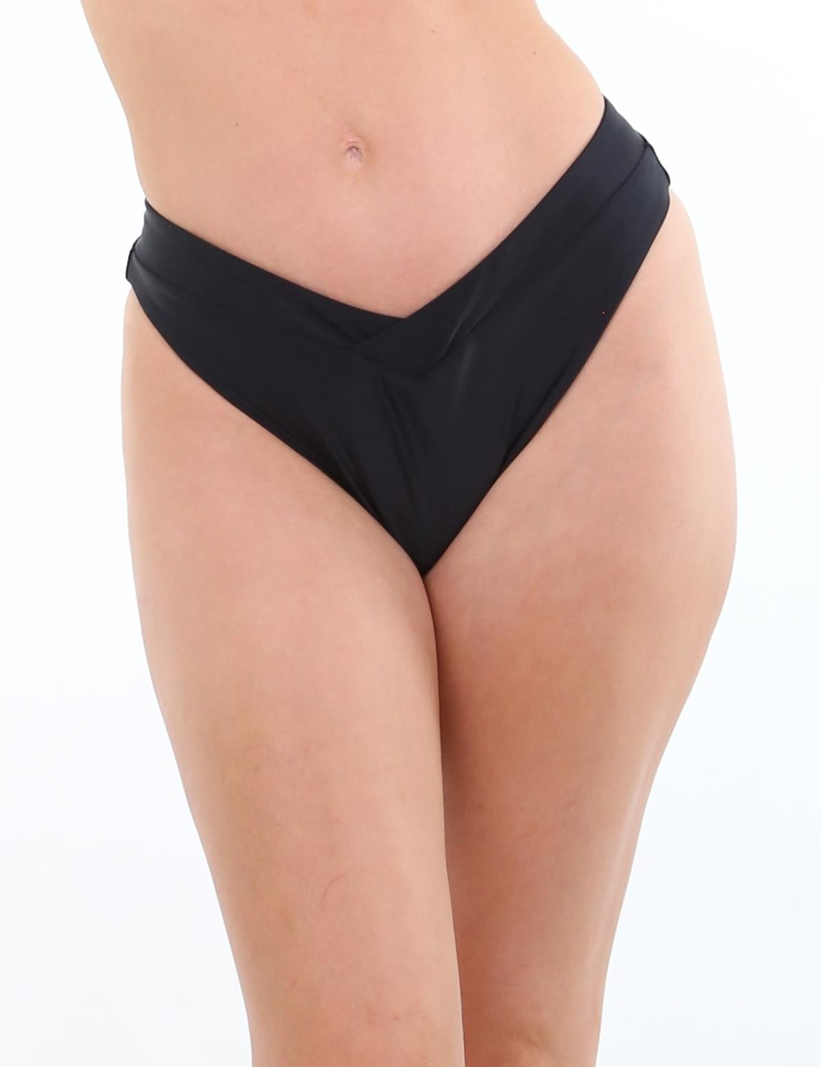 TANGA LICRA MUJER SAMIA NEGRO BIKINI EN V - 1