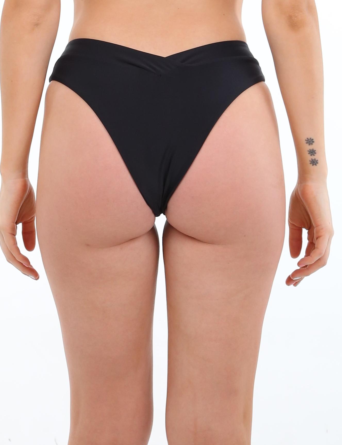 TANGA LICRA MUJER SAMIA NEGRO BIKINI EN V - 2