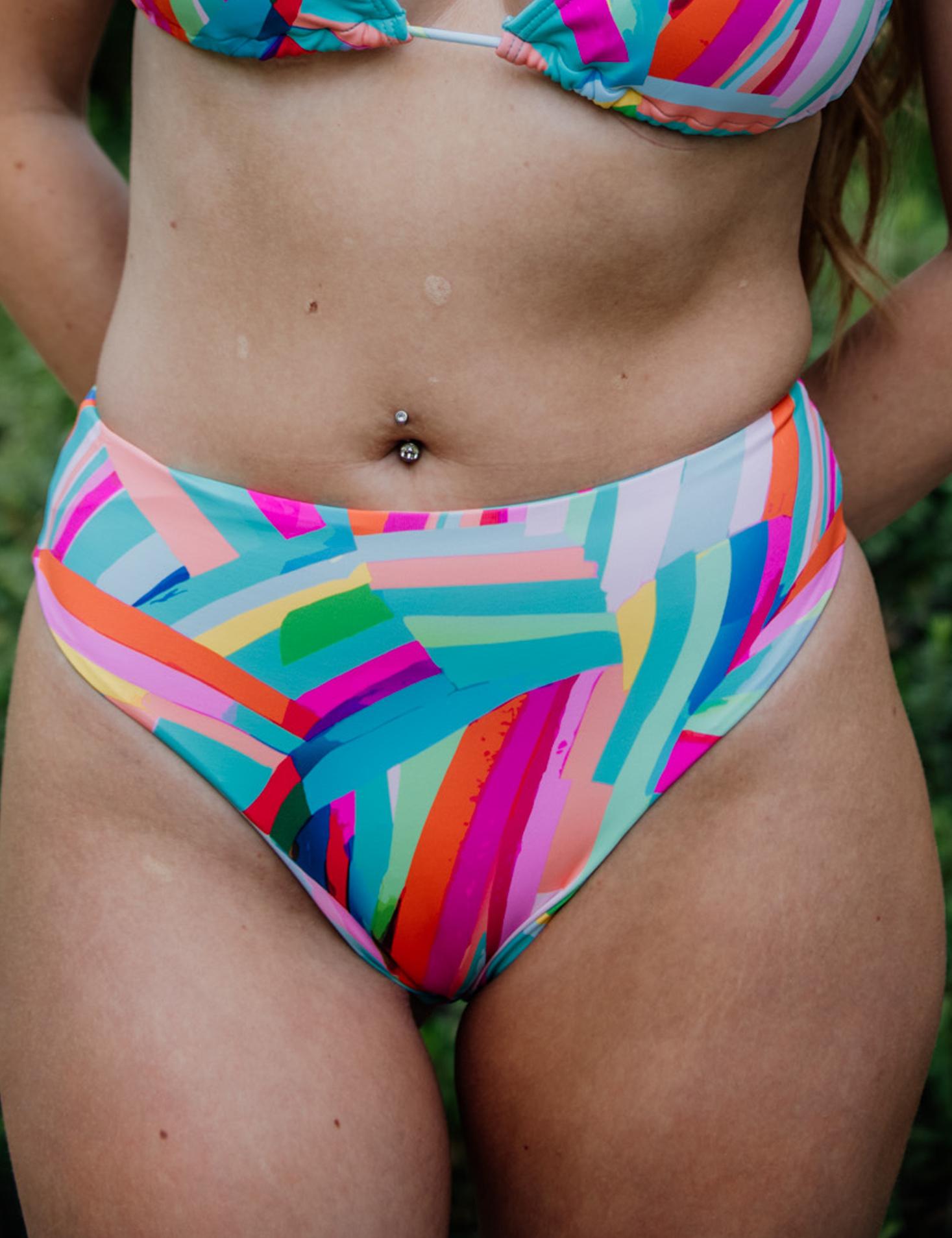 TANGA LICRA MUJER SAMIA VERDE BIKINI PIN UP ESTAMPADO - 5
