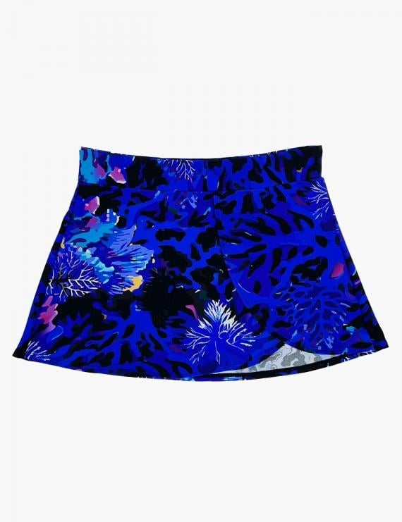 BIKINI LICRA MUJER SAMIA AZUL CALZÓN FALDA ESTAMPADO - 1
