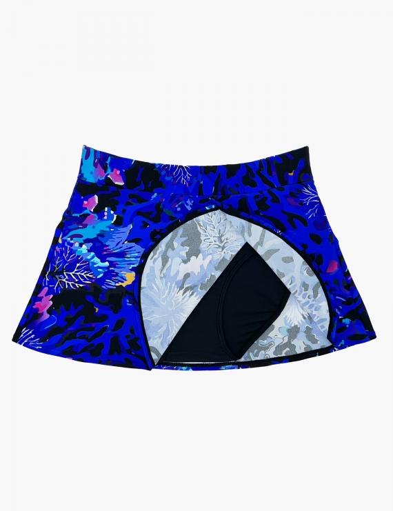 BIKINI LICRA MUJER SAMIA AZUL CALZÓN FALDA ESTAMPADO - 2