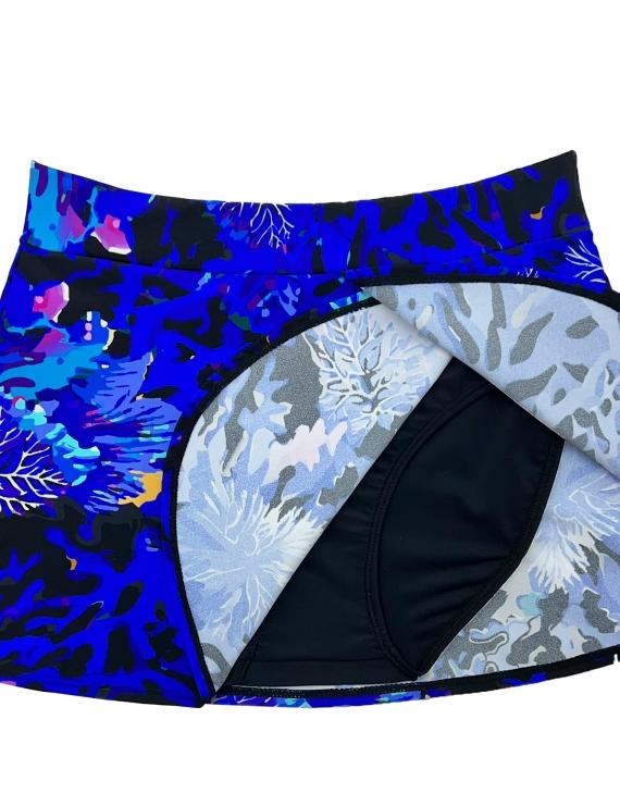 BIKINI LICRA MUJER SAMIA AZUL CALZÓN FALDA ESTAMPADO - 3