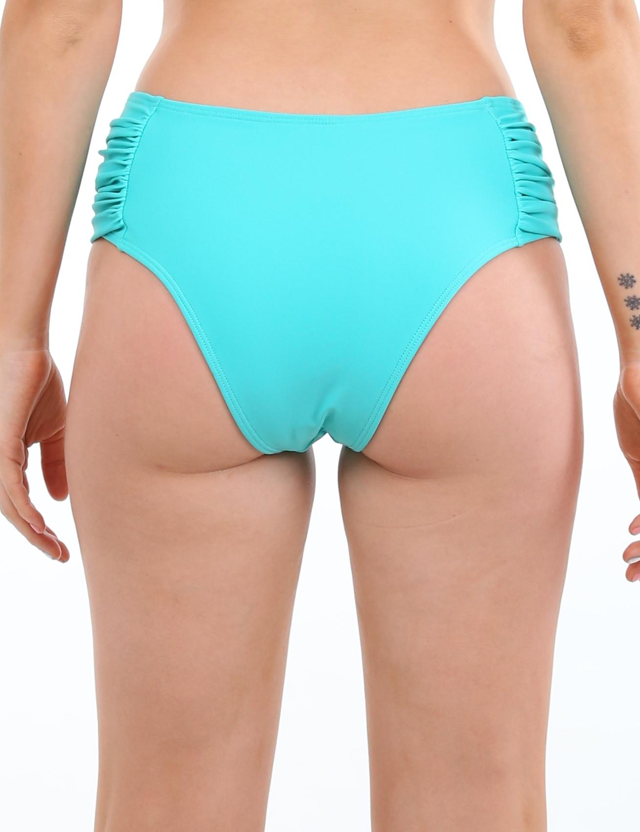 BIKINI LICRA MUJER SAMIA VERDE CALZÓN TANGA DRAPEADO - 3