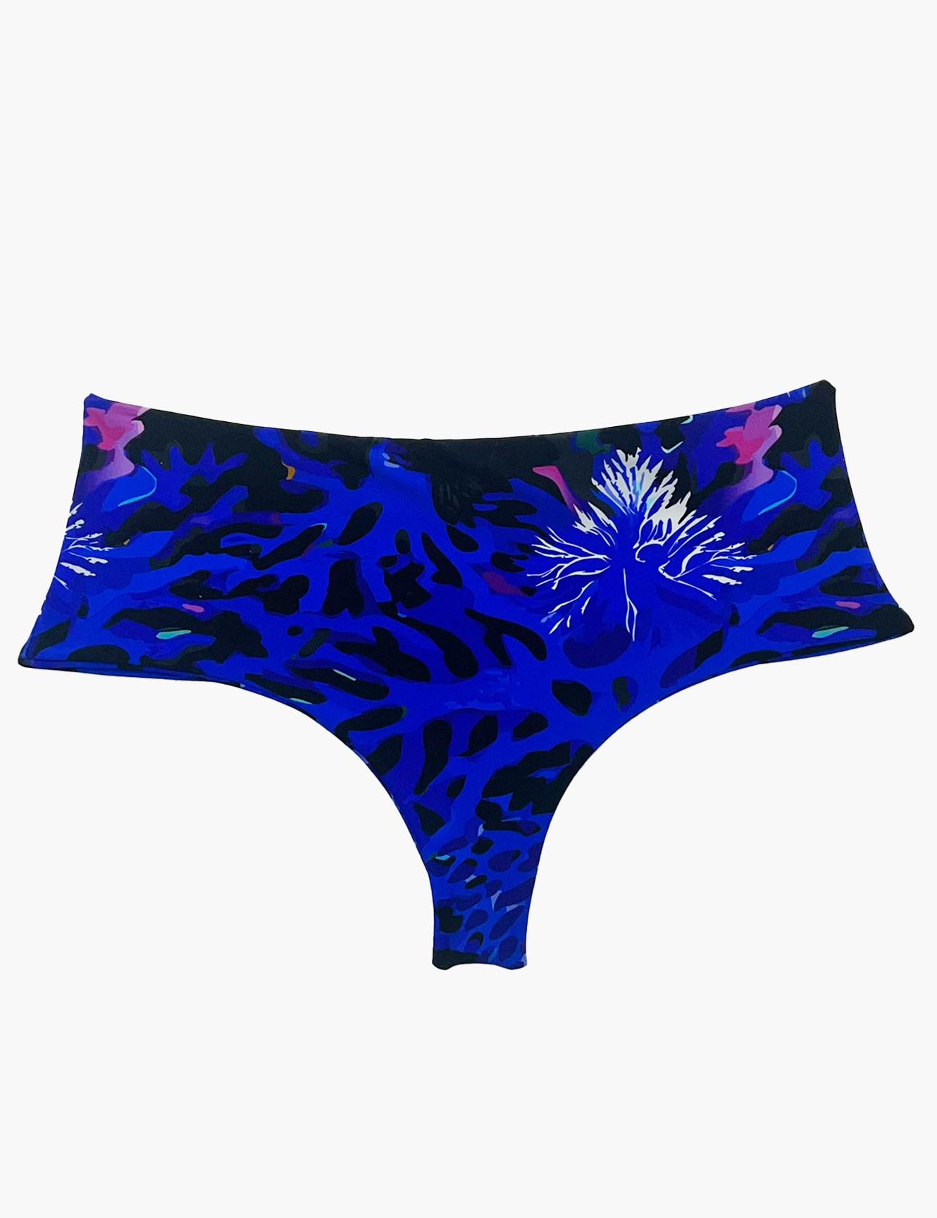BIKINI LICRA MUJER SAMIA MORADO CALZÓN COLALESS TIRO ALTO ESTAMPADO - 2