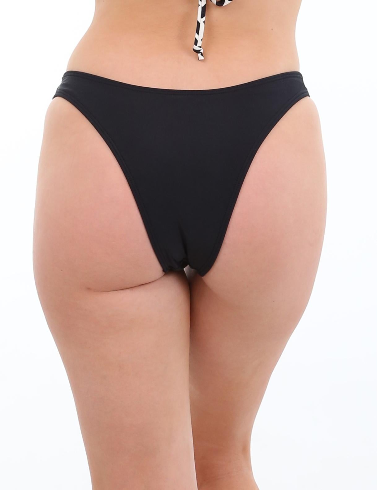 BIKINI LICRA MUJER SAMIA NEGRO CALZÓN COLALESS BÁSICO - 3