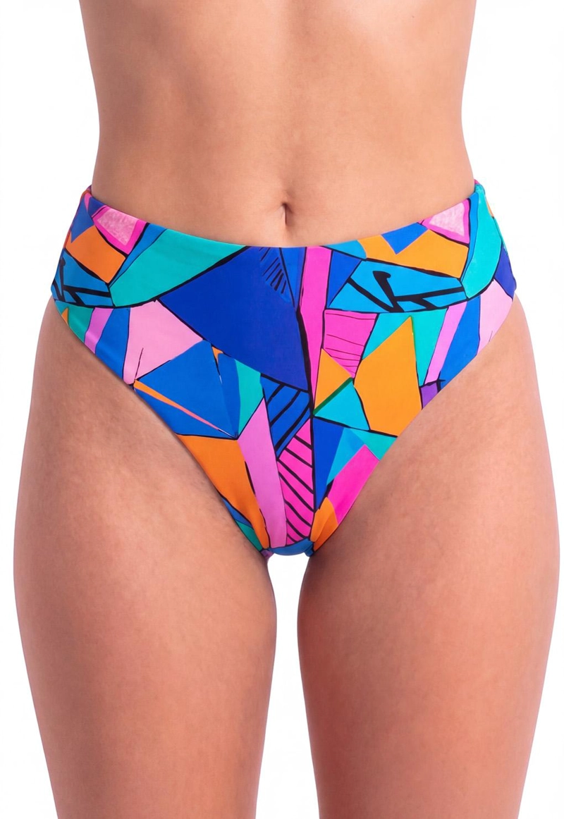 TANGA LICRA MUJER SAMIA AZUL BIKINI PIN UP ESTAMPADO - 1