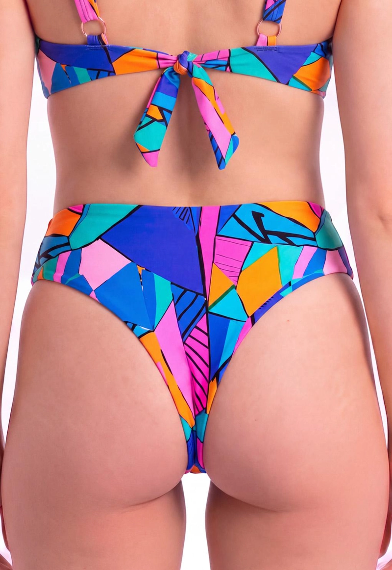 TANGA LICRA MUJER SAMIA AZUL BIKINI PIN UP ESTAMPADO - 2