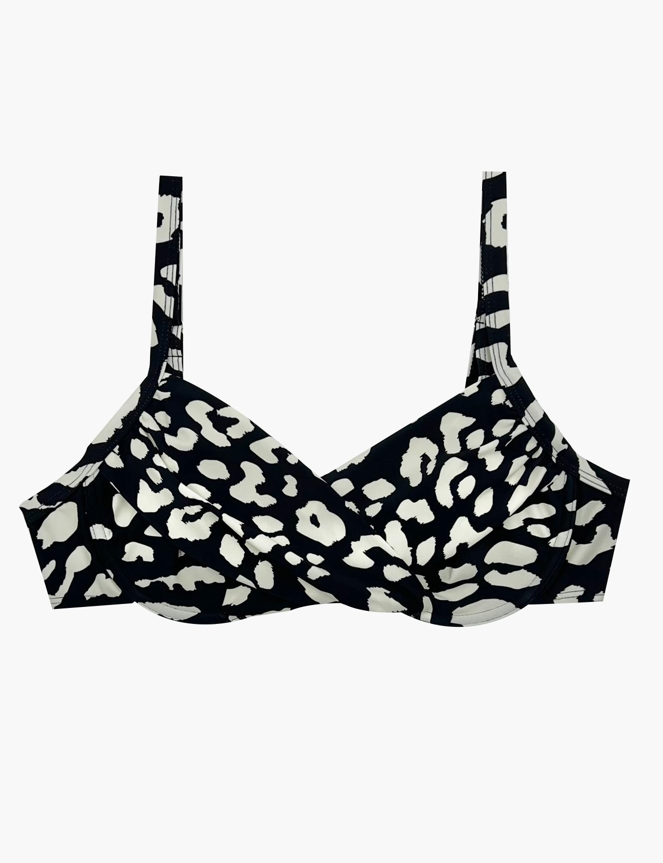 SOSTÉN LICRA MUJER SAMIA NEGRO BIKINI ESTILO TORCIDO COPA C ESTAMPADO - 1
