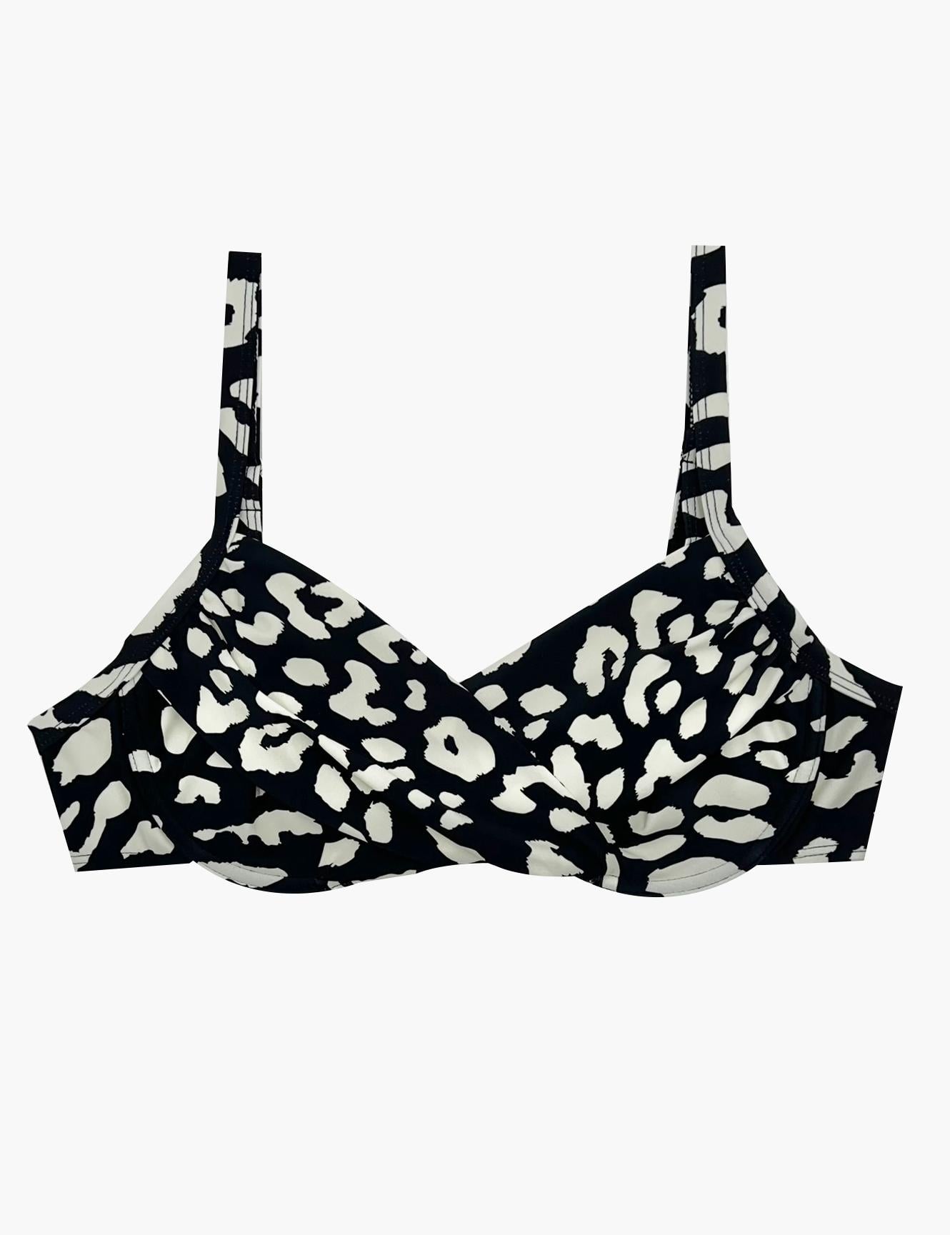 SOSTÉN LICRA MUJER SAMIA NEGRO BIKINI ESTILO TORCIDO COPA C ESTAMPADO - 1