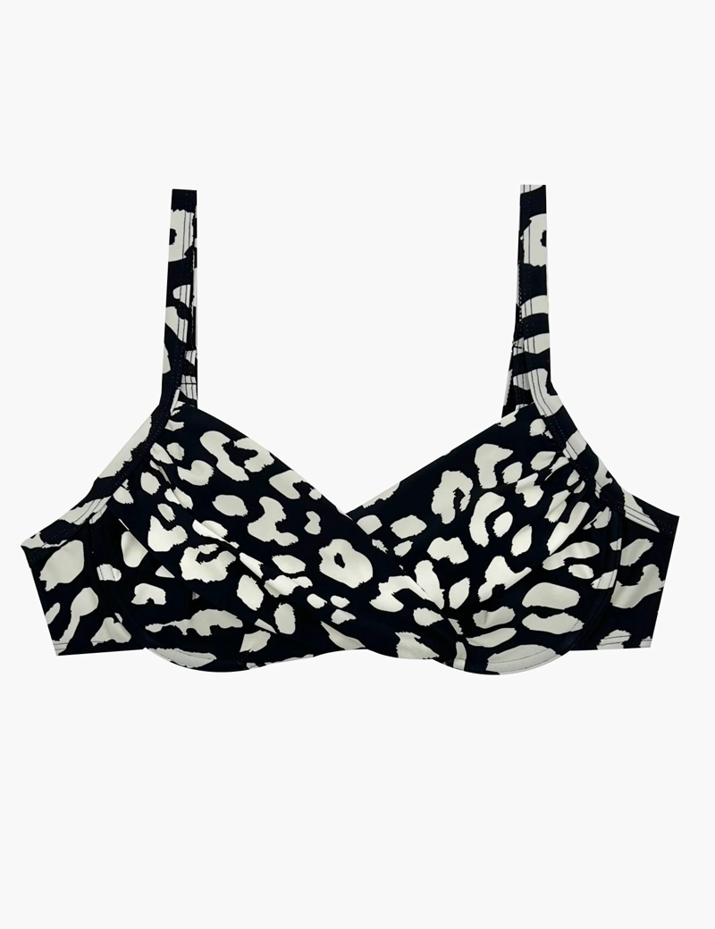 SOSTÉN LICRA MUJER SAMIA NEGRO BIKINI ESTILO TORCIDO COPA C ESTAMPADO - 3