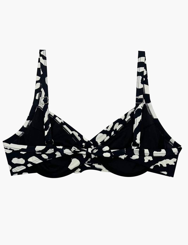 SOSTÉN LICRA MUJER SAMIA NEGRO BIKINI ESTILO TORCIDO COPA C ESTAMPADO - 4