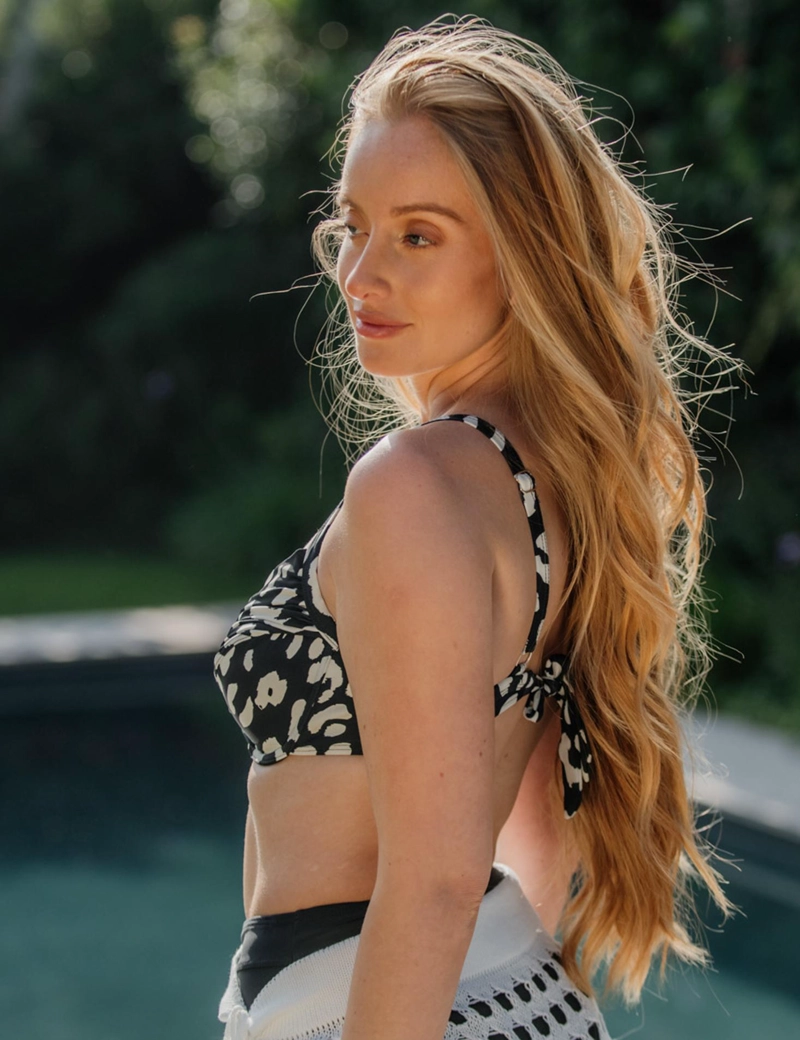 SOSTÉN LICRA MUJER SAMIA NEGRO BIKINI ESTILO TORCIDO COPA C ESTAMPADO - 8