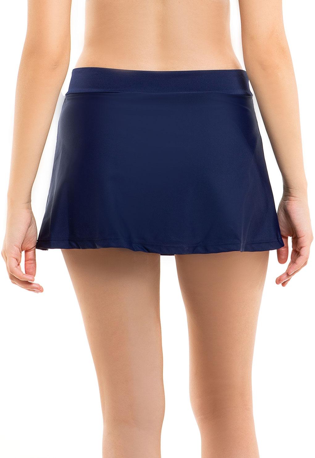 BIKINI LICRA MUJER SAMIA AZUL MARINO CALZÓN FALDA - 2