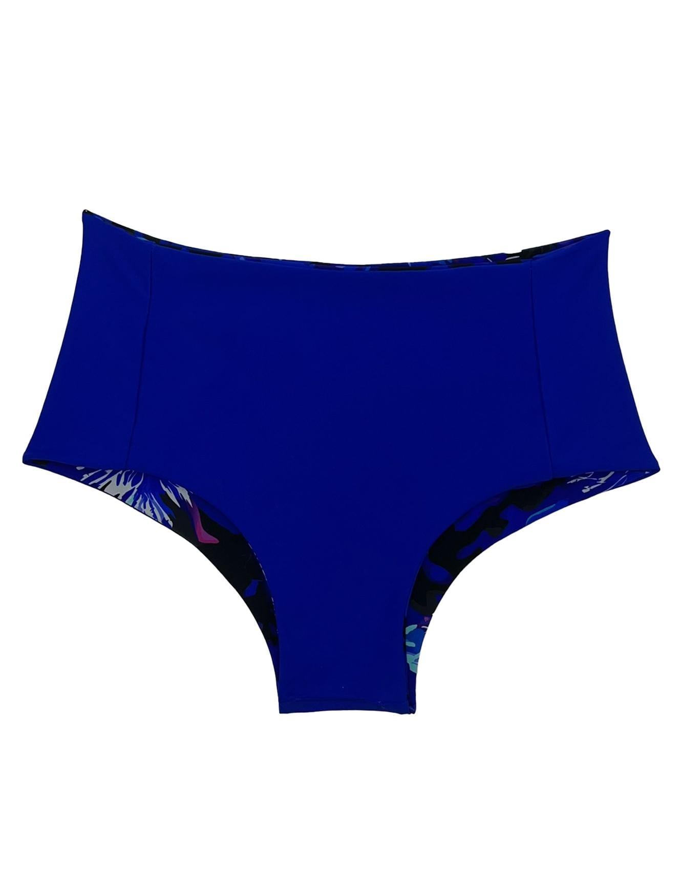 TANGA LICRA MUJER SAMIA AZUL BIKINI PIN UP REVERSIBLE ESTAMPADO - 5