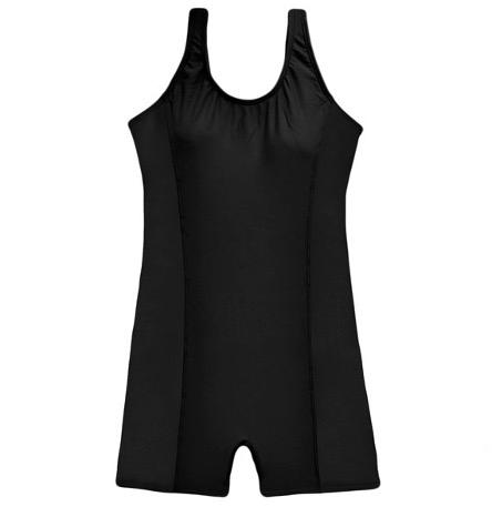 TRAJE BAÑO LICRA MUJER SAMIA NEGRO DEPORTIVO MEDIA PIERNA - 1