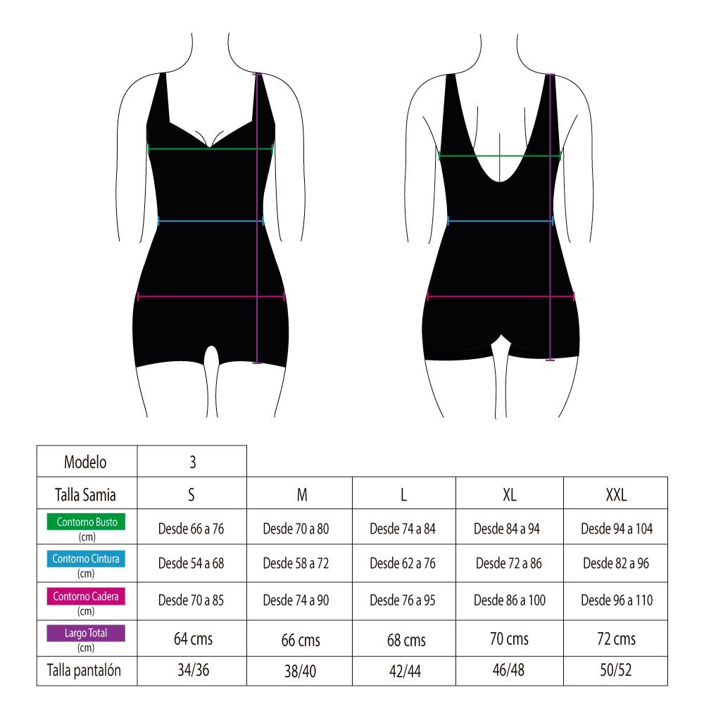 TRAJE BAÑO LICRA MUJER SAMIA NEGRO DEPORTIVO MEDIA PIERNA - 2