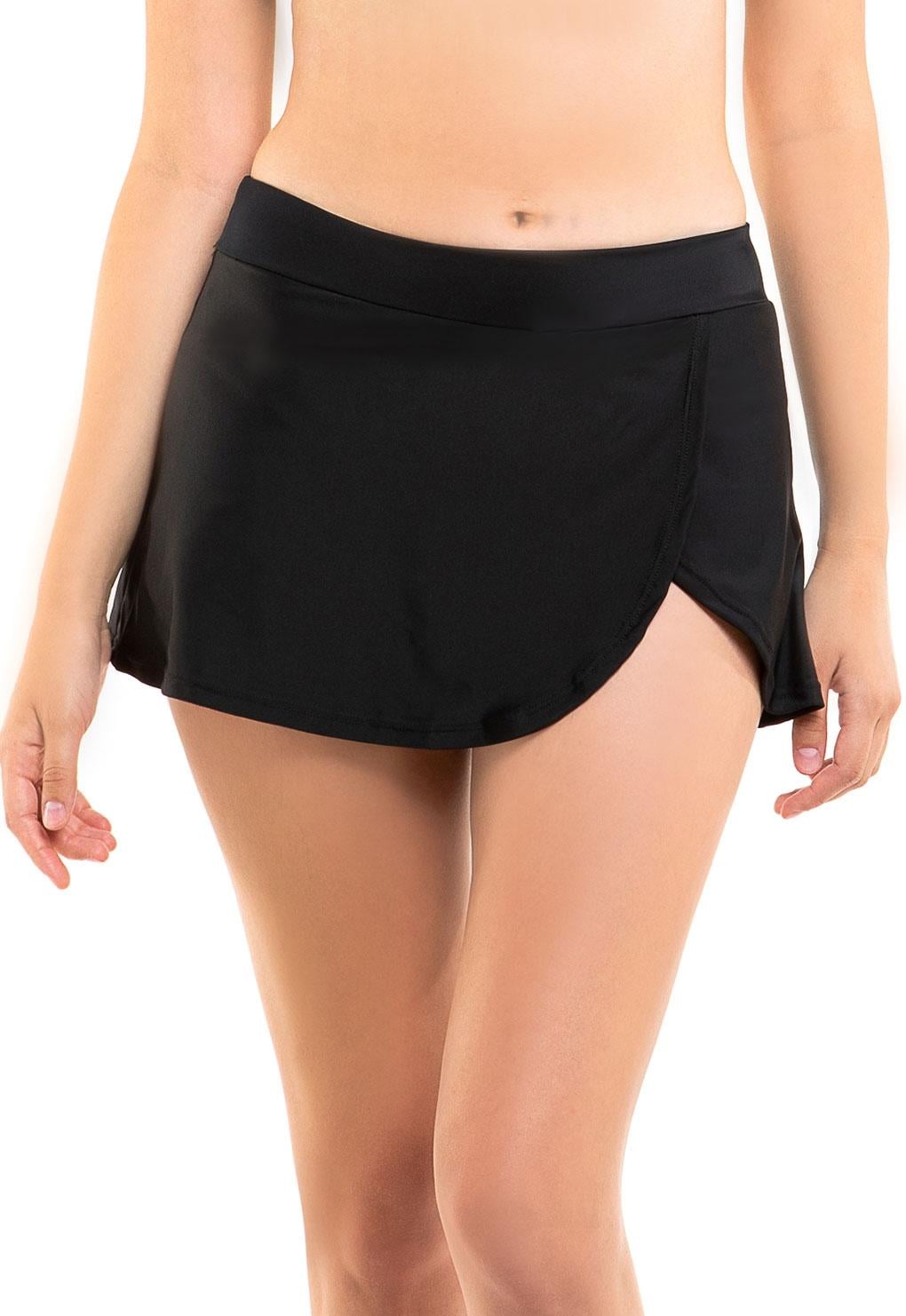 BIKINI LICRA MUJER SAMIA NEGRO CALZÓN FALDA - 1