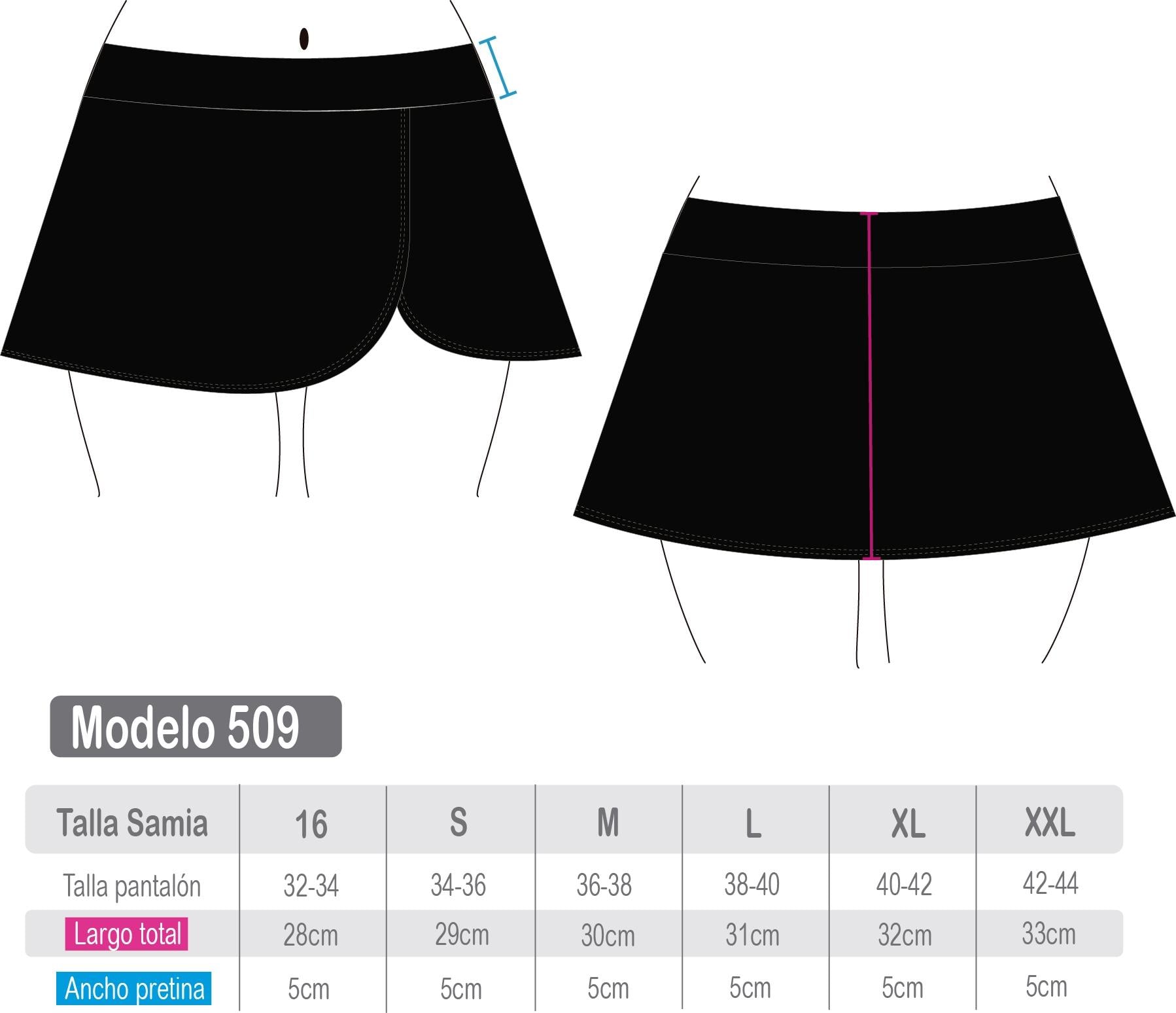 BIKINI LICRA MUJER SAMIA NEGRO CALZÓN FALDA - 4