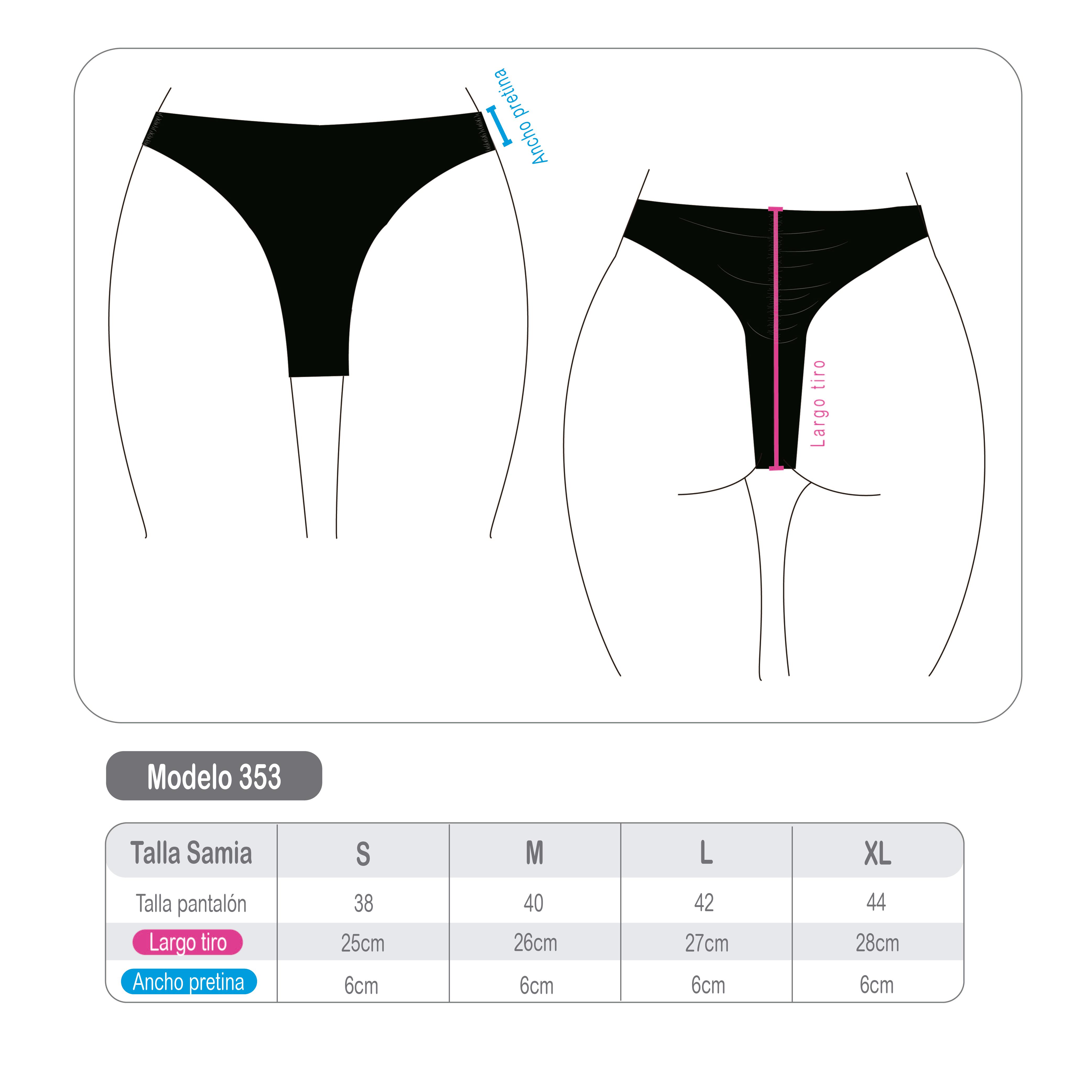 TANGA LICRA MUJER SAMIA NEGRO BIKINI DRAPEADA TIRO ALTO - 4