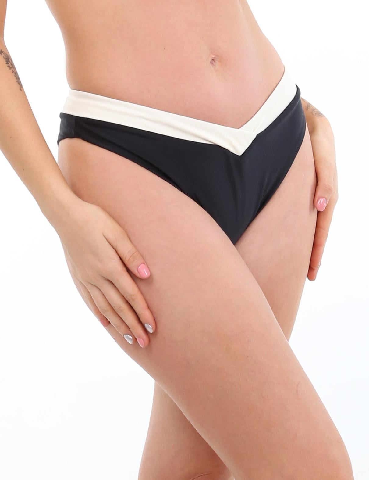 TANGA LICRA MUJER SAMIA BEIGE BIKINI EN V - 2