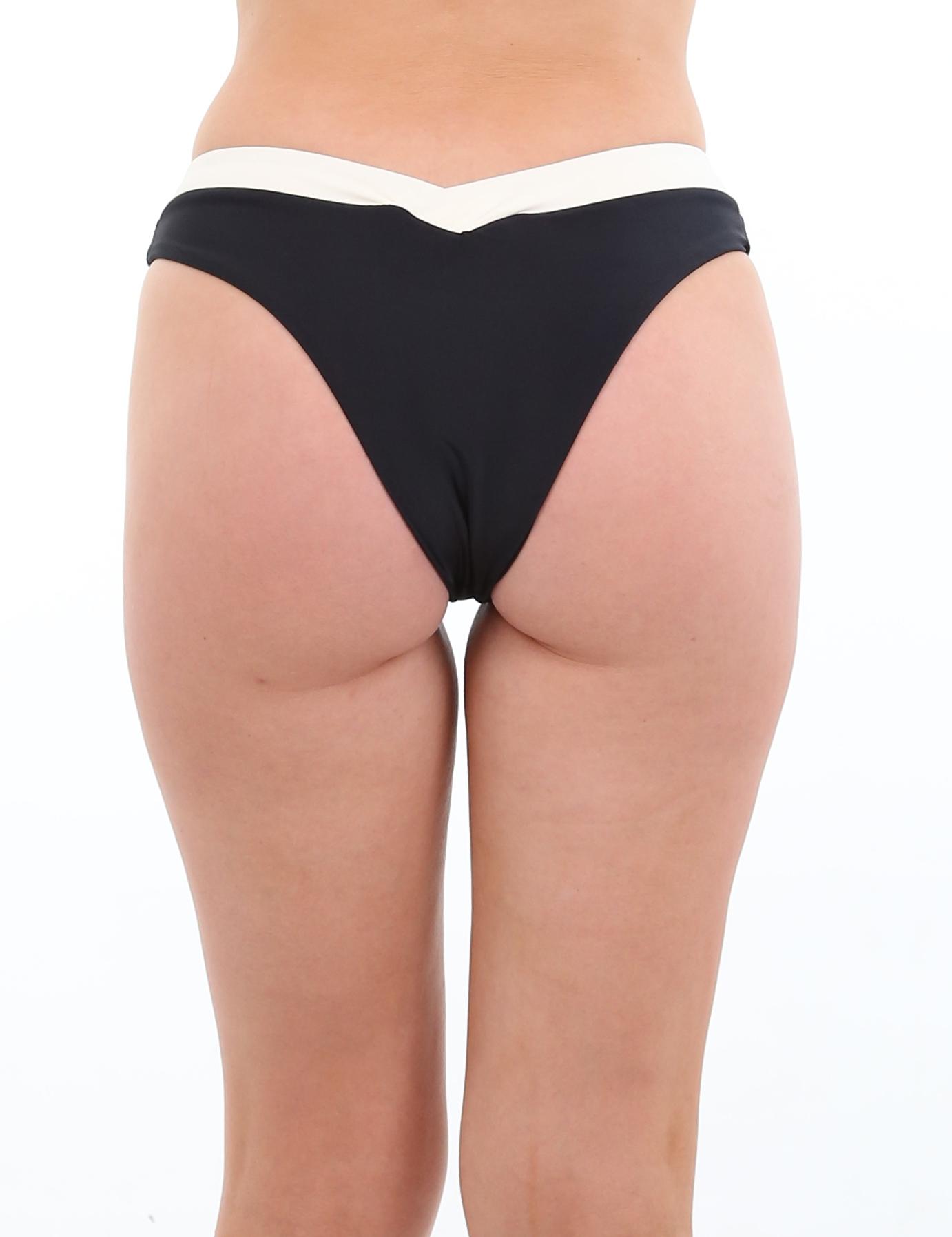 TANGA LICRA MUJER SAMIA BEIGE BIKINI EN V - 3