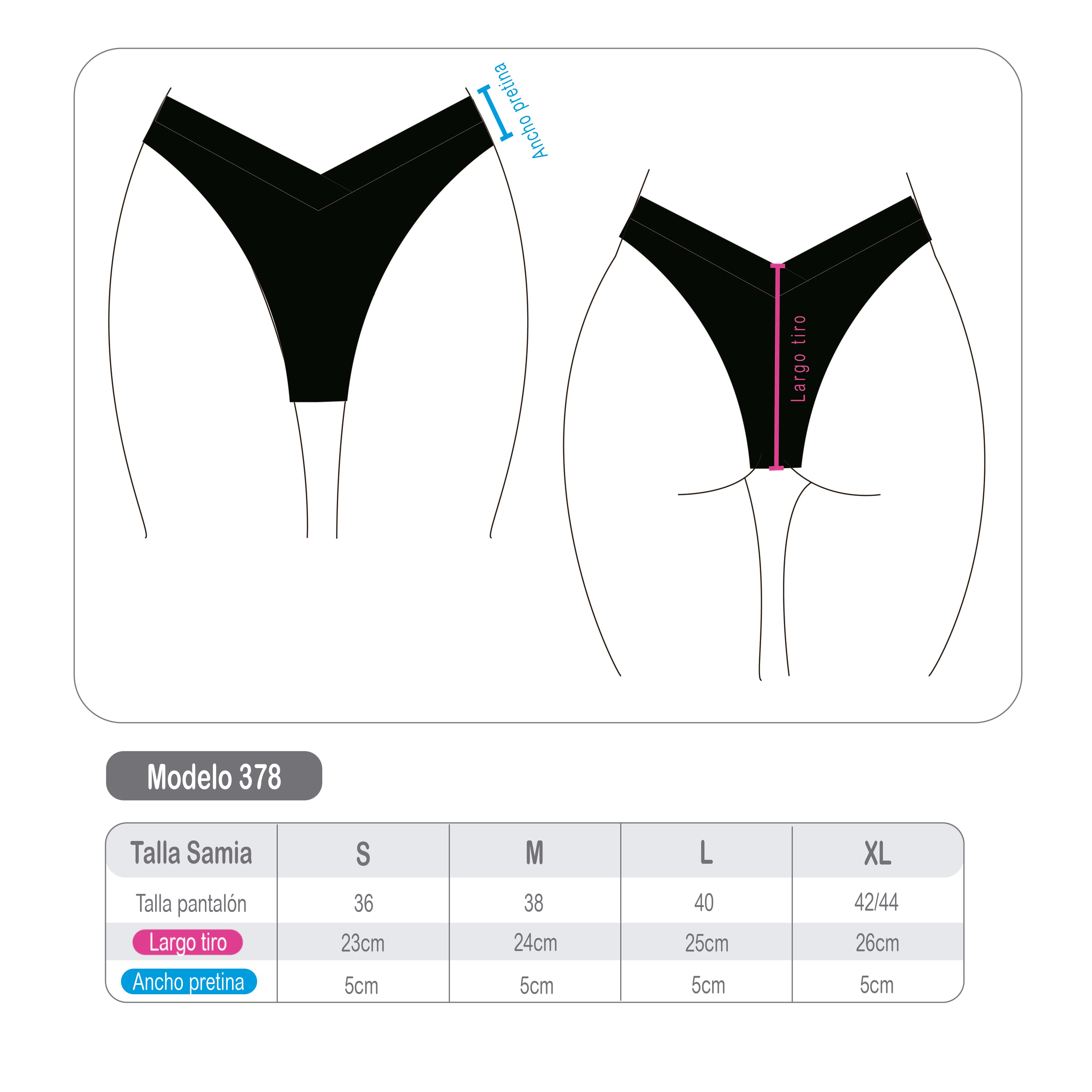 TANGA LICRA MUJER SAMIA BEIGE BIKINI EN V - 4