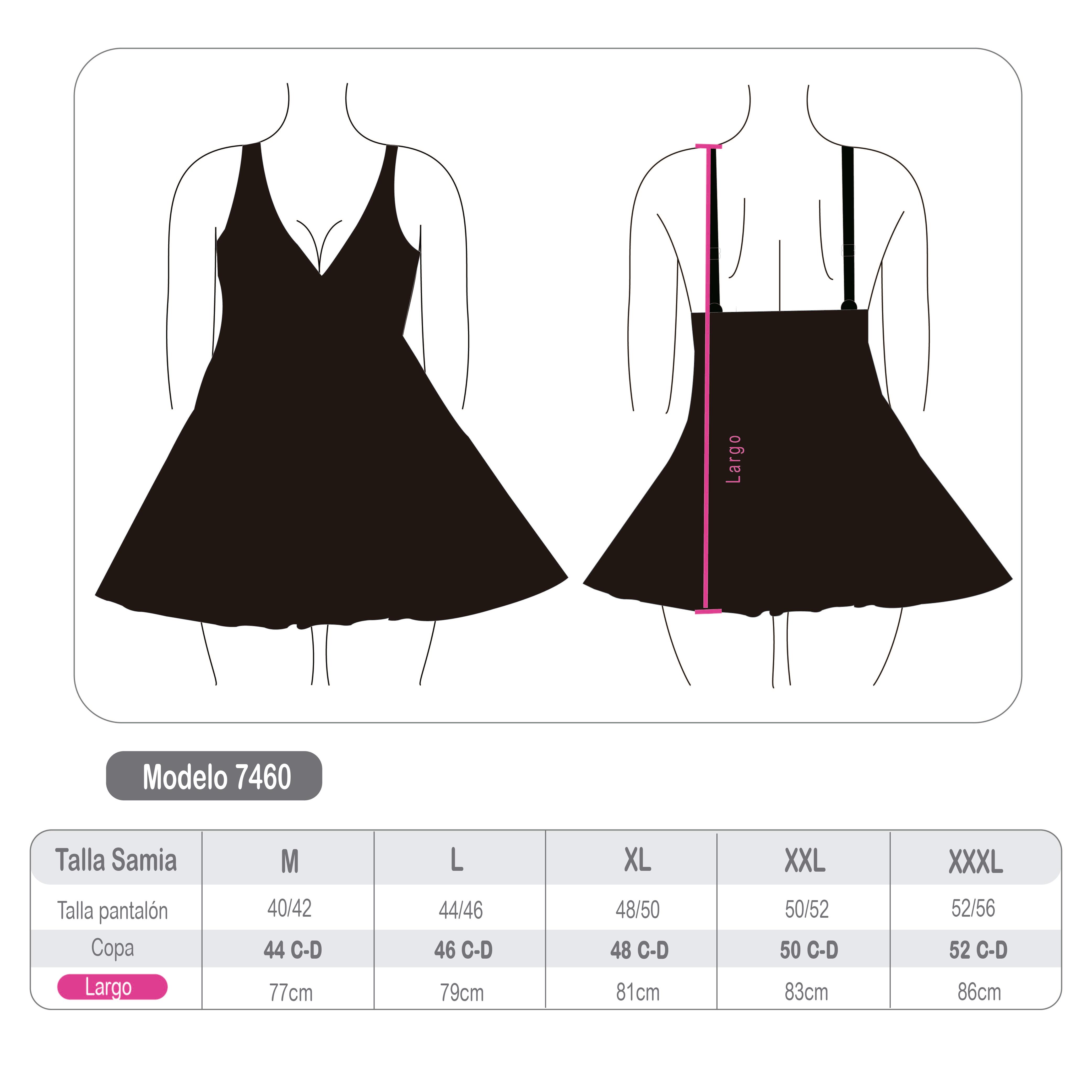 TRAJE BAÑO LICRA MUJER SAMIA AZUL MARINO FALDA ESTAMPADO - 5