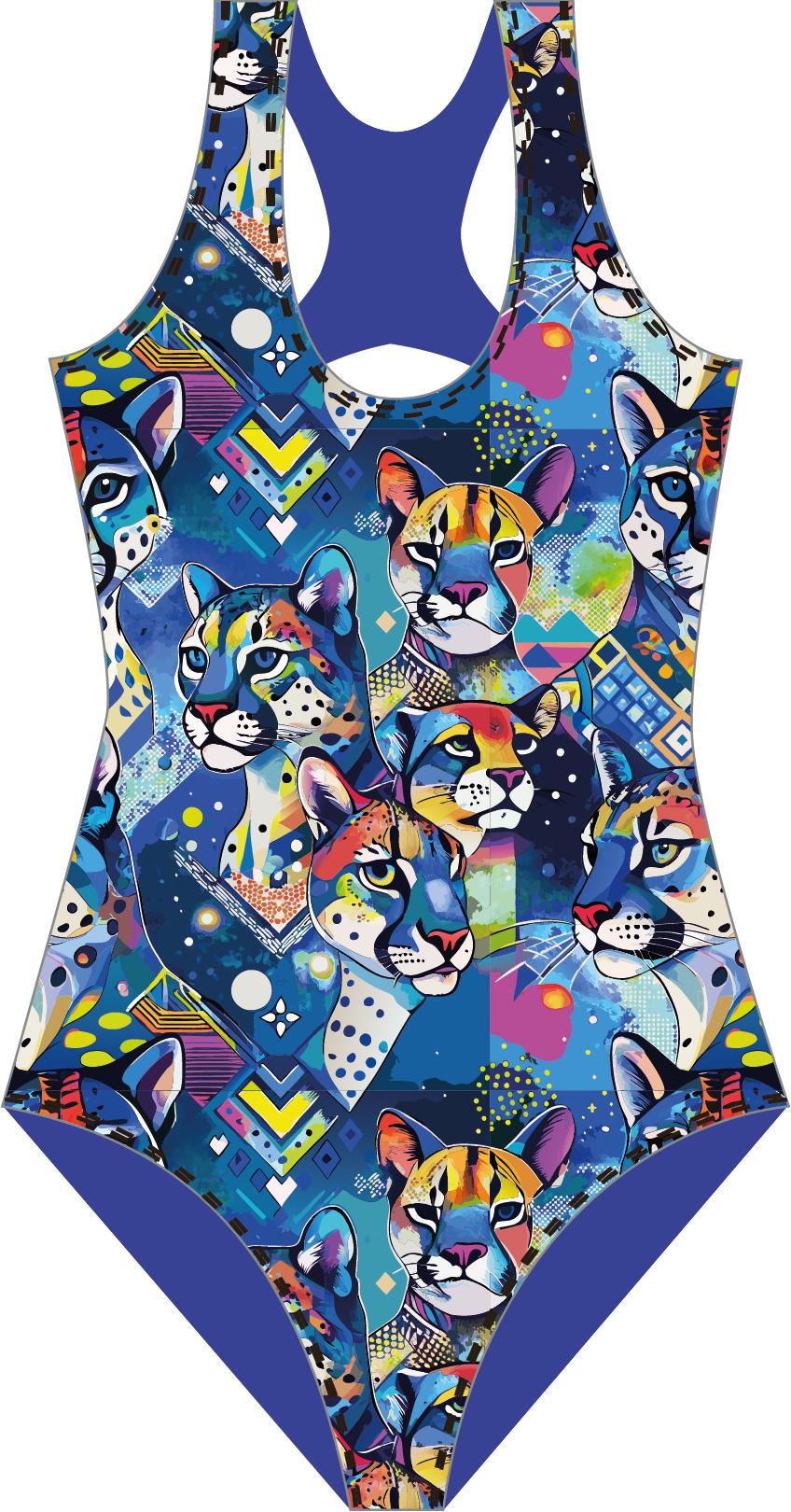 TRAJE BAÑO LICRA MUJER SAMIA BÁSICO NATACIÓN ESPALDA REDONDA ESTAMPADO - 8