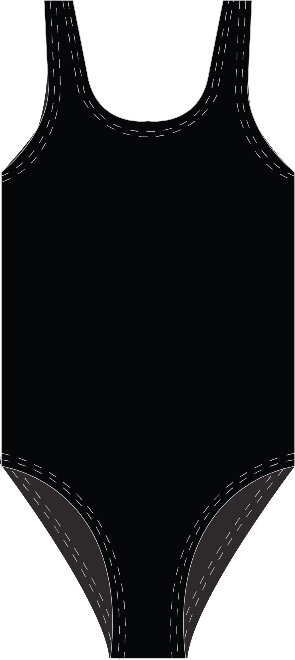 TRAJE BAÑO LICRA NIÑA SAMIA NEGRO DEPORTIVO - 1