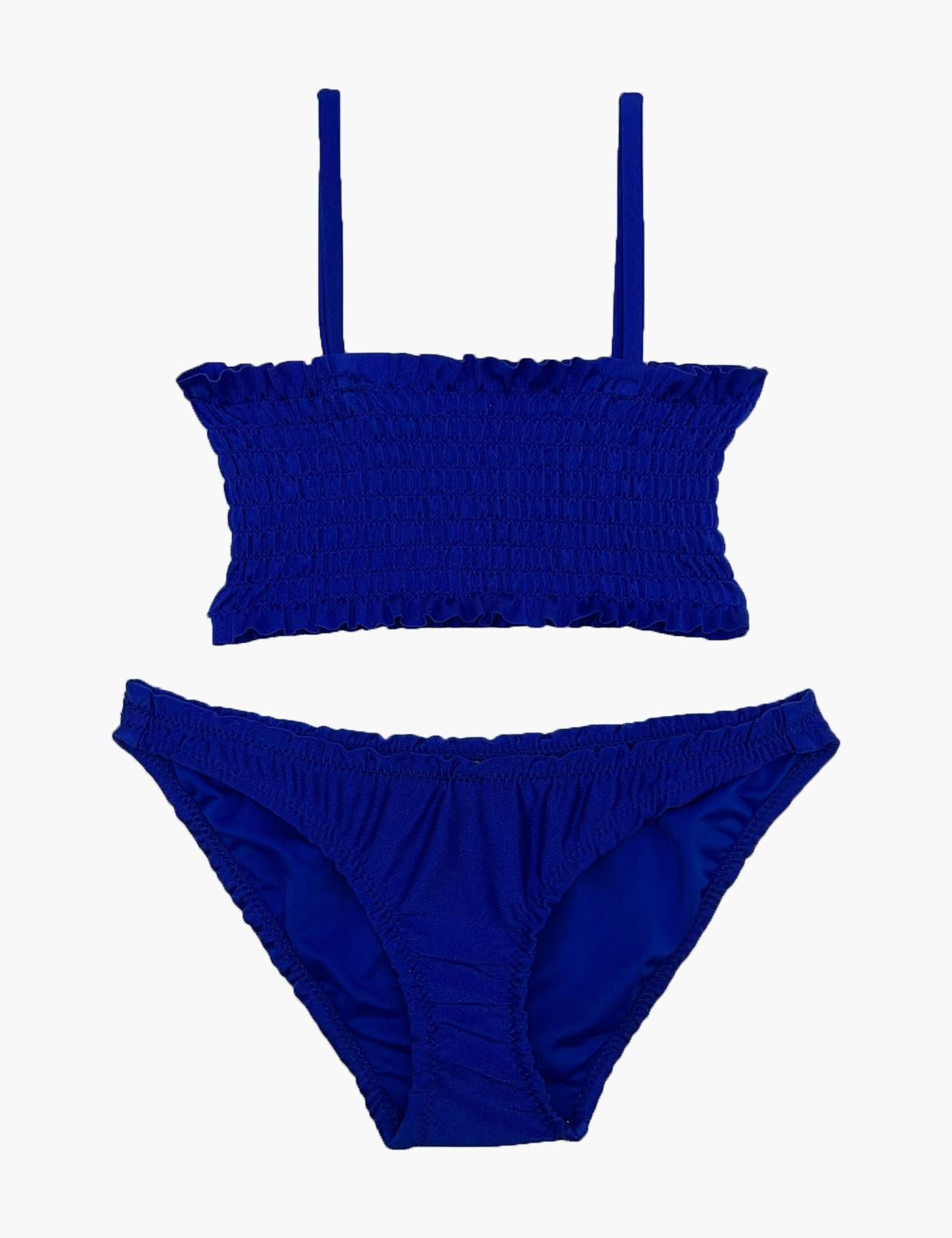 TRAJE BAÑO LICRA NIÑA SAMIA AZUL DOS PIEZAS - 1
