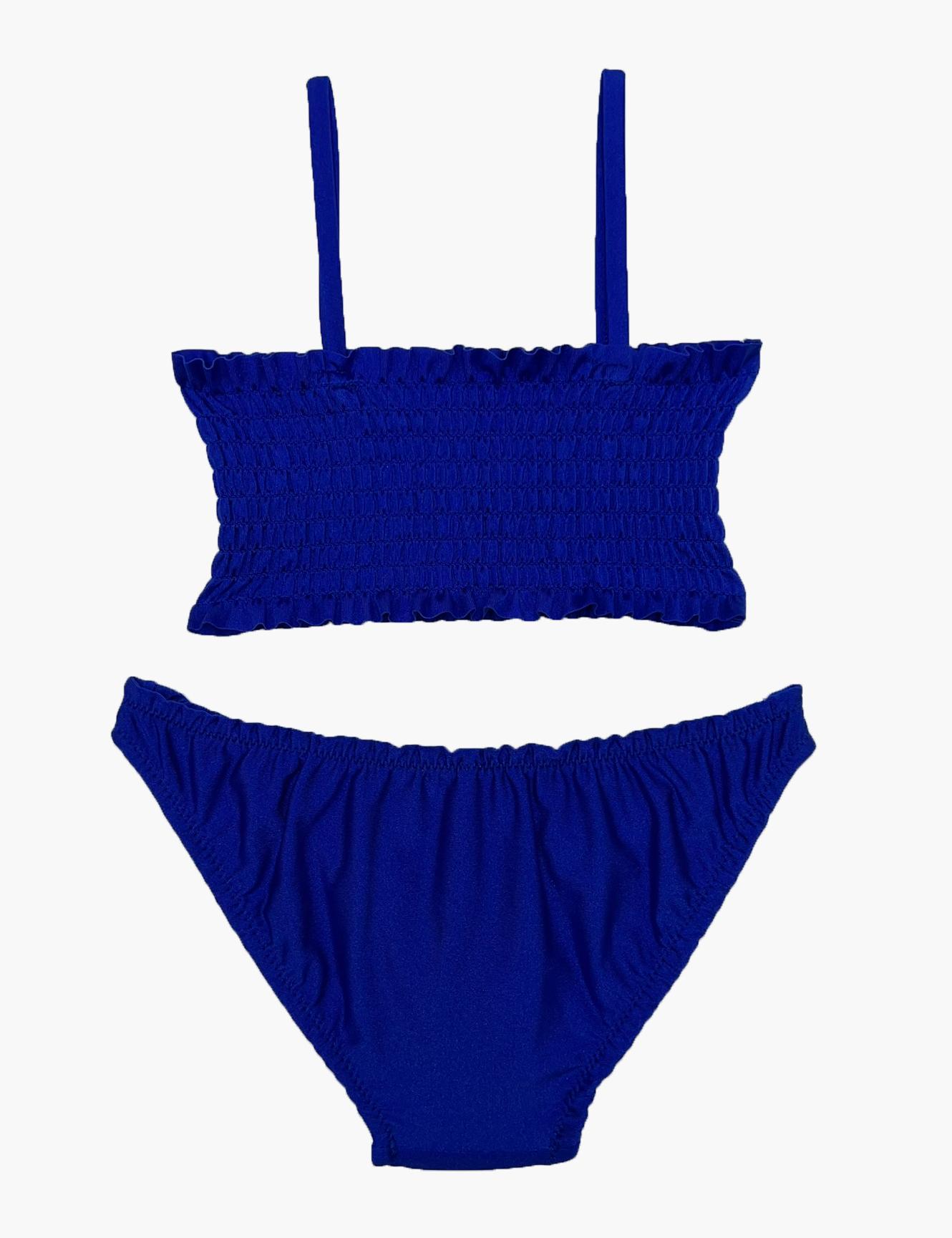 TRAJE BAÑO LICRA NIÑA SAMIA AZUL DOS PIEZAS - 2
