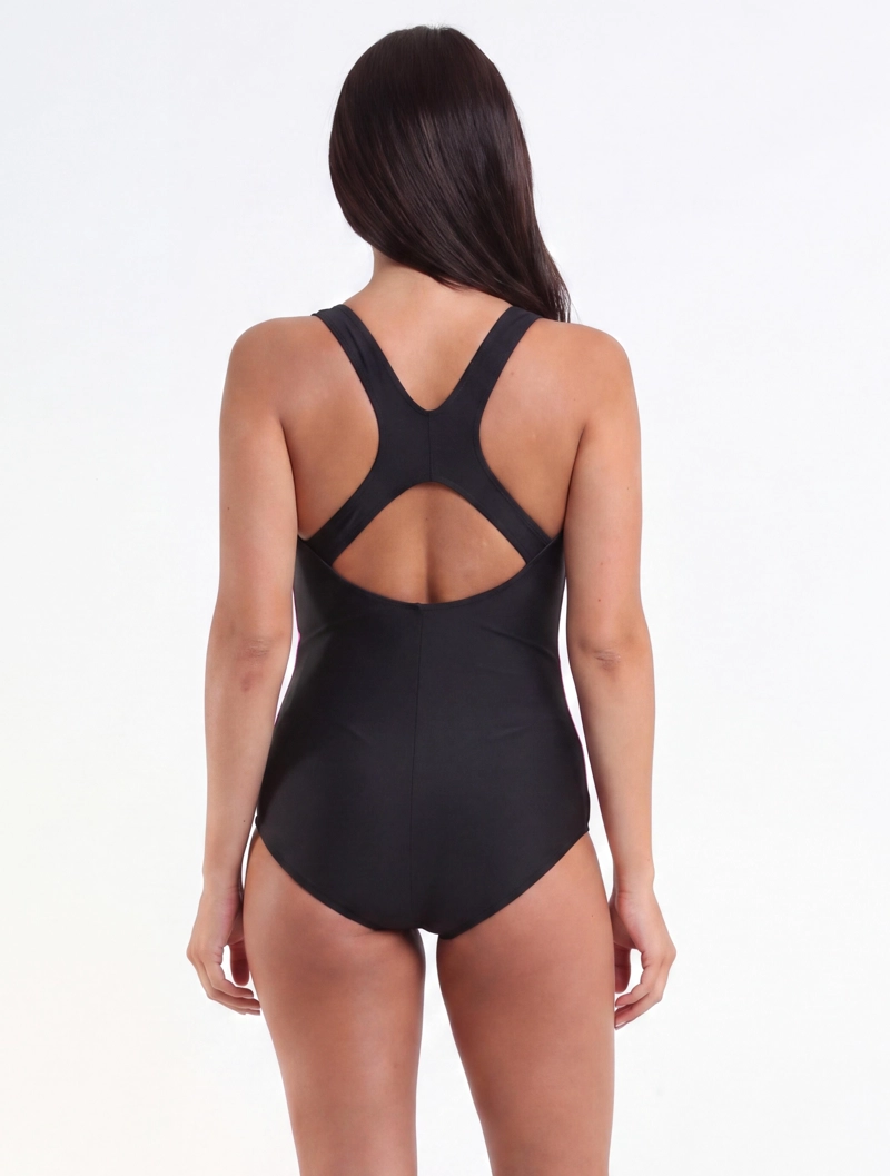 TRAJE BAÑO LICRA MUJER SAMIA AZUL CON ESPALDA TIPO NADADOR - 2