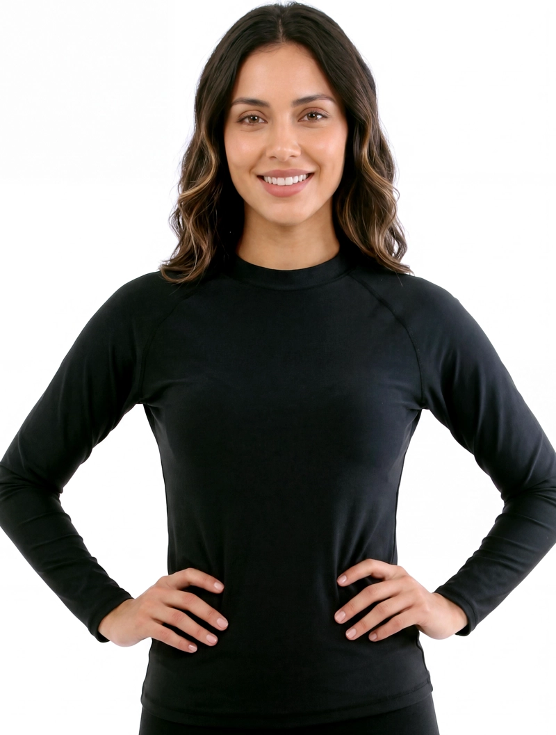 POLERA LICRA MUJER SAMIA NEGRO PROTECCIÓN UV - 1