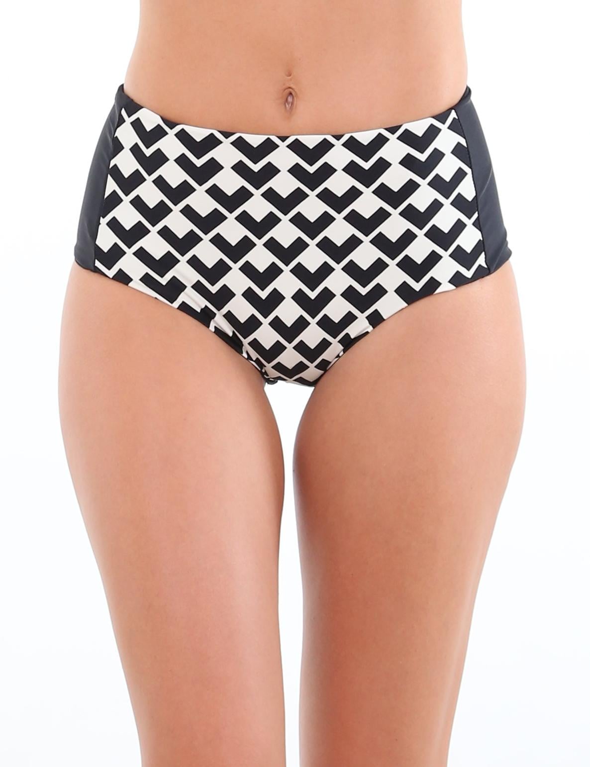 TANGA LICRA MUJER SAMIA BEIGE BIKINI PIN UP REVERSIBLE ESTAMPADO - 2