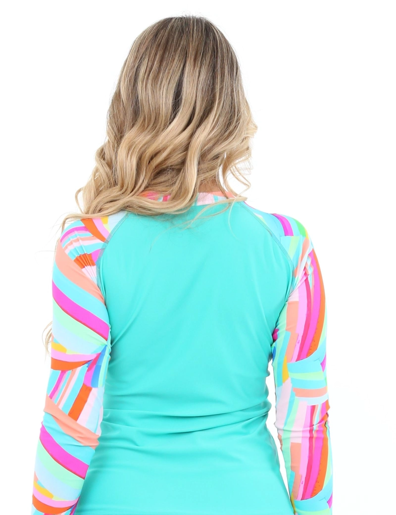 POLERA LICRA MUJER SAMIA VERDE PROTECCIÓN UV ESTAMPADO - 3