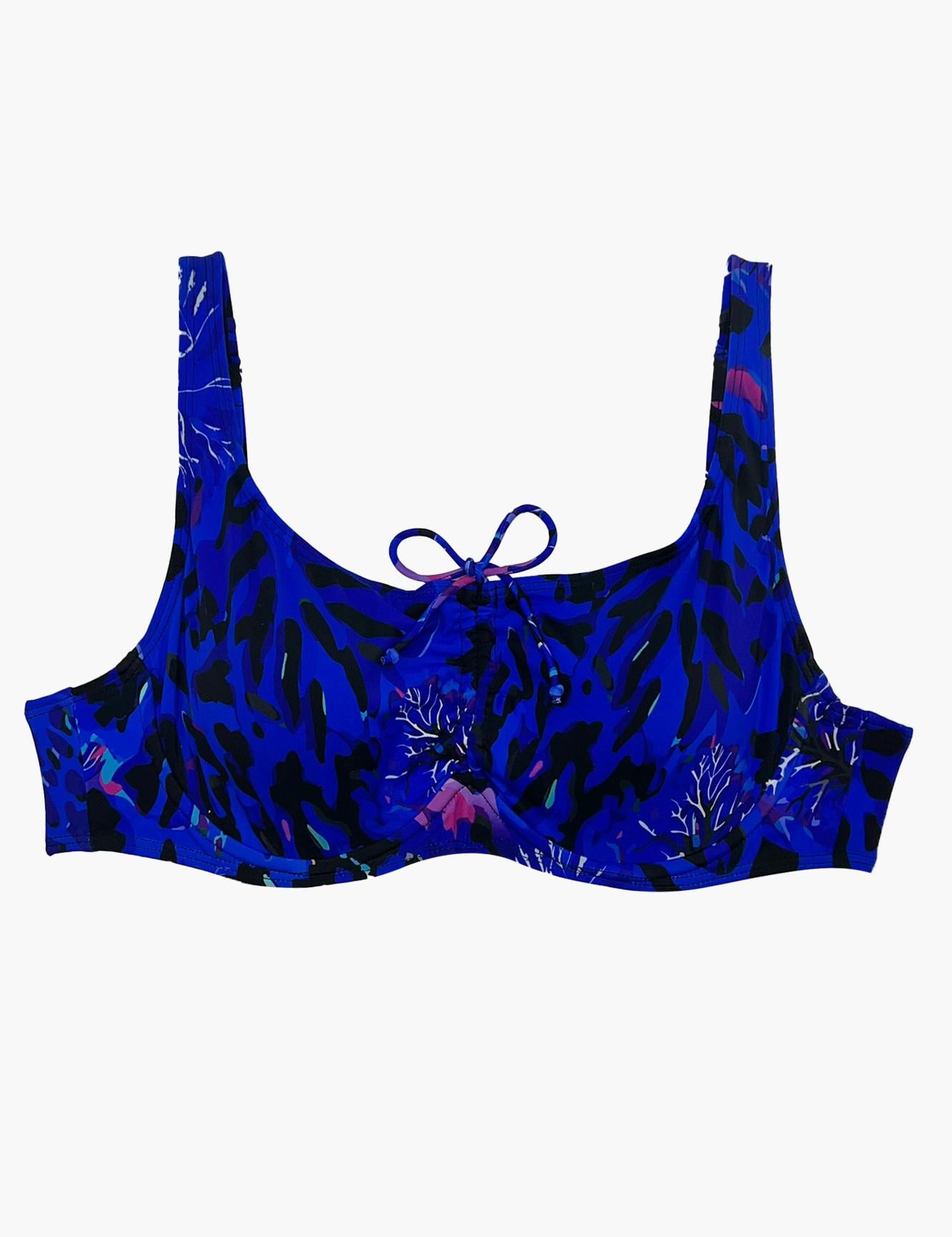 SOSTÉN LICRA MUJER SAMIA AZUL BIKINI COPA C-D BLANDA ESTAMPADO - 1