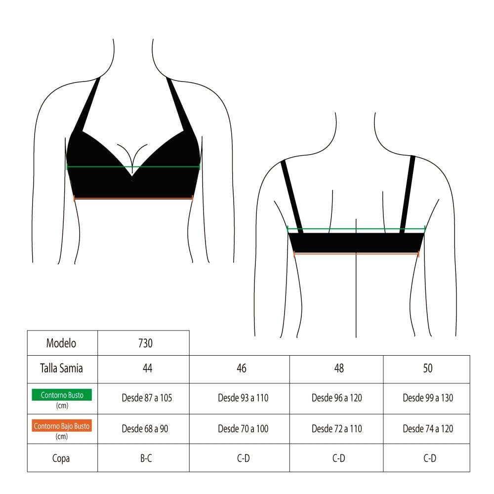 SOSTÉN LICRA MUJER SAMIA AZUL BIKINI COPA C-D BLANDA ESTAMPADO - 3